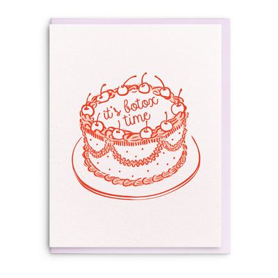 Botox Time, Letterpress Birthday Greeting Card