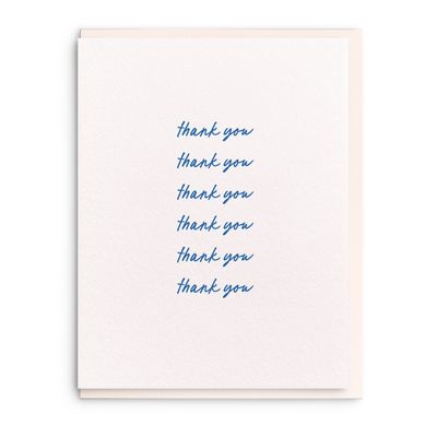 Thank You Script - Letterpress Thank You Greeting Card