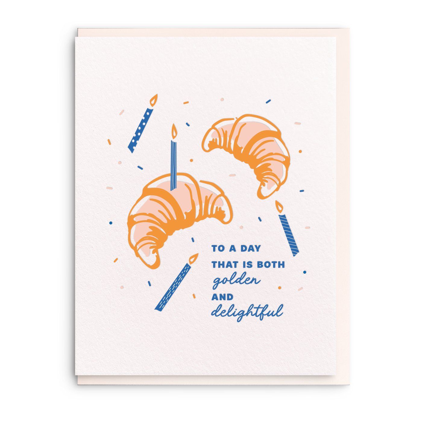Birthday Croissant, Letterpress Birthday Greeting Card