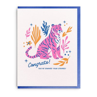 Earned Stripes, Letterpress Congrats Greeting Card