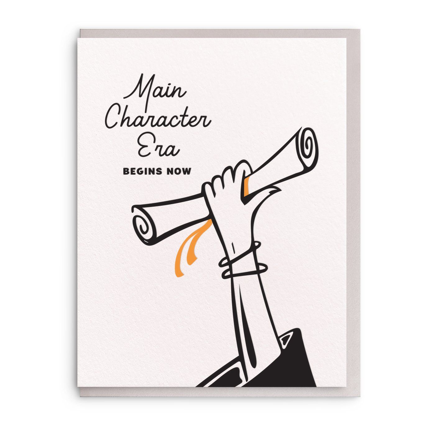 Main Character, Letterpress Graduation Greeting Card