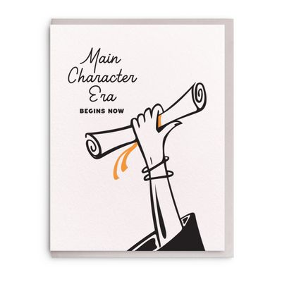Main Character, Letterpress Graduation Greeting Card
