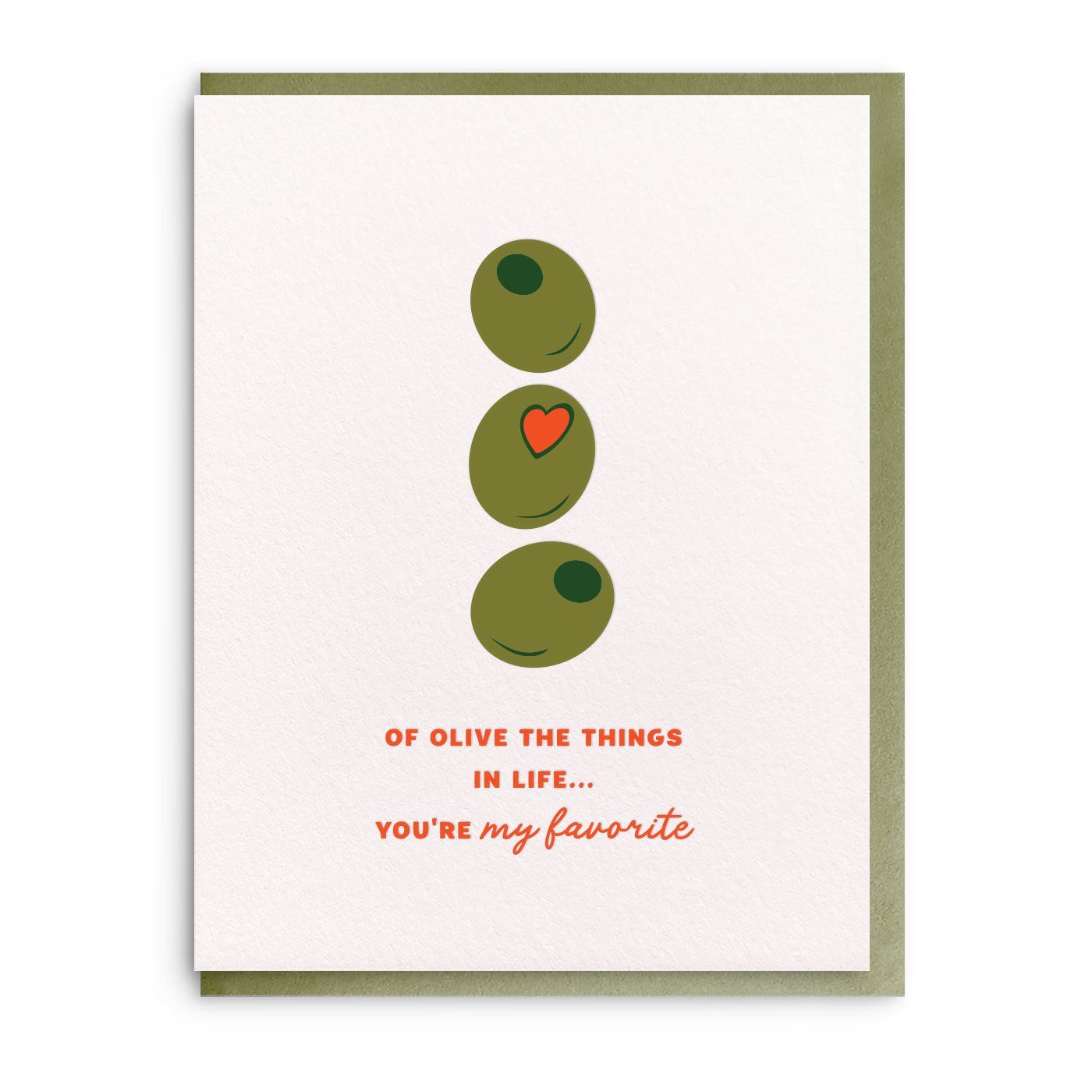 Olive the Things, Letterpress Friendship Greeting Card
