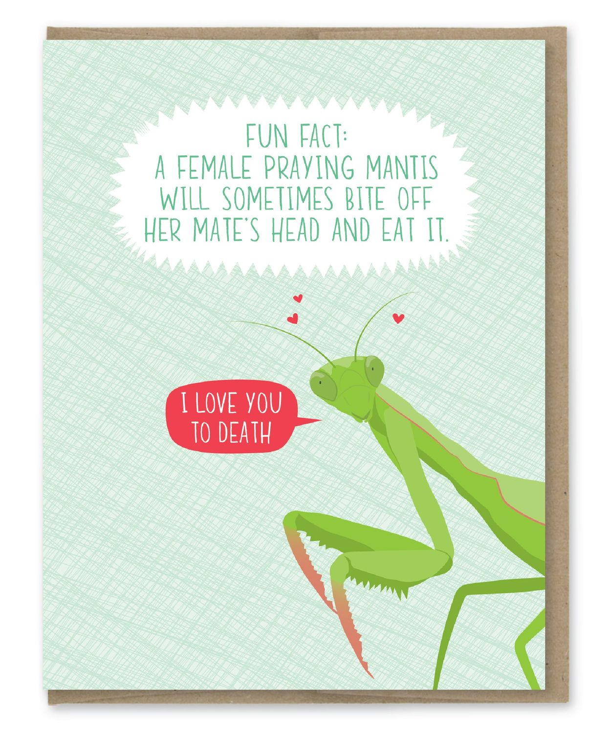Praying Mantis Fact Love Card