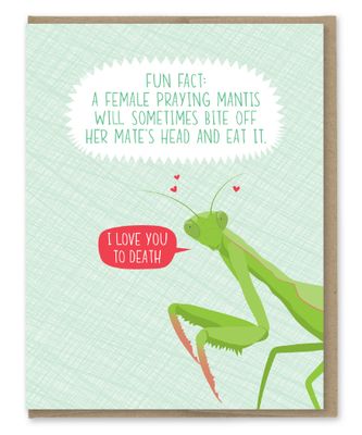 Praying Mantis Fact Love Card