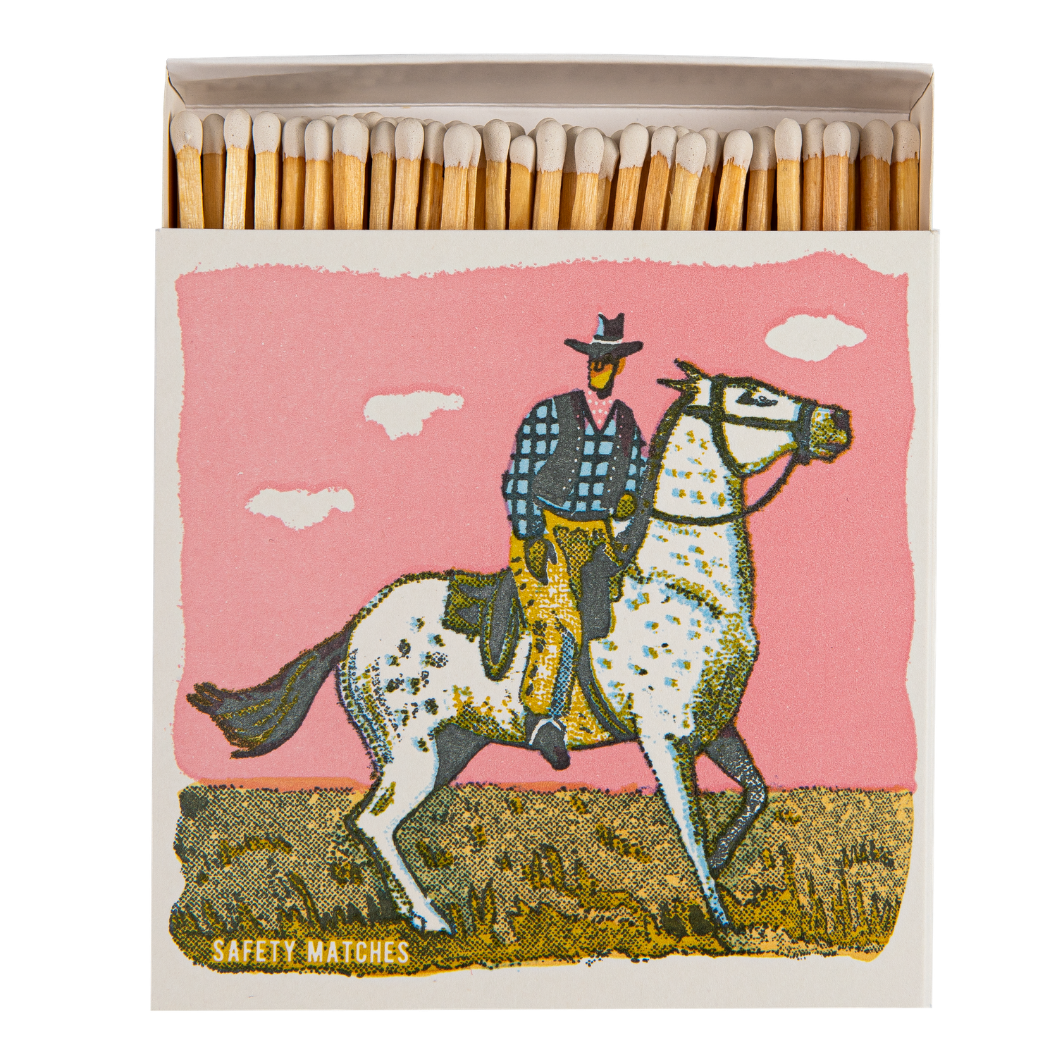 Pink Cowboy Matches | Square - Safety Matches