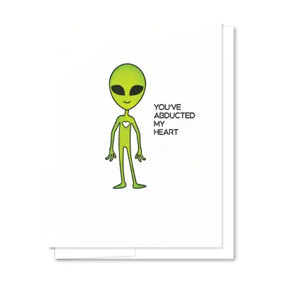 Abducted Heart - Letterpress Greeting Card