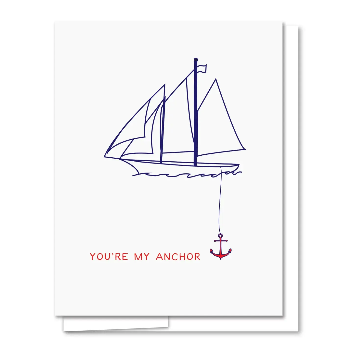 You're My Anchor - Letterpress Love Card