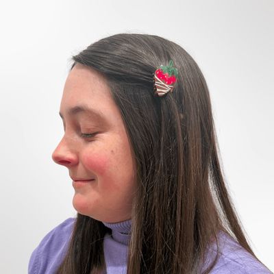 Mini Chocolate Covered Strawberry Hair Claw
