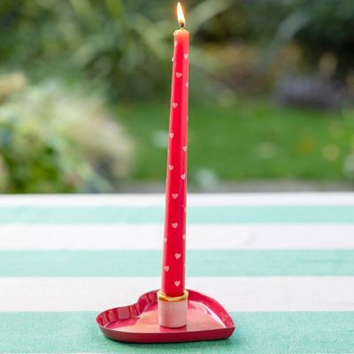 Heart Taper Dinner Candles - 2 Pack Valentines Decor