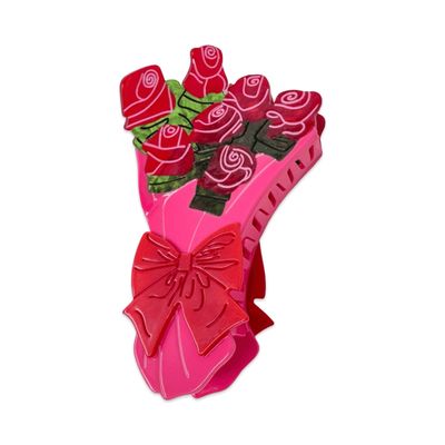 Large Gummy Rose Bouquet Hair Claw
