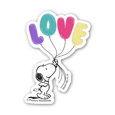 Peanuts® Waterproof Sticker - Love Balloons (Valentine's)