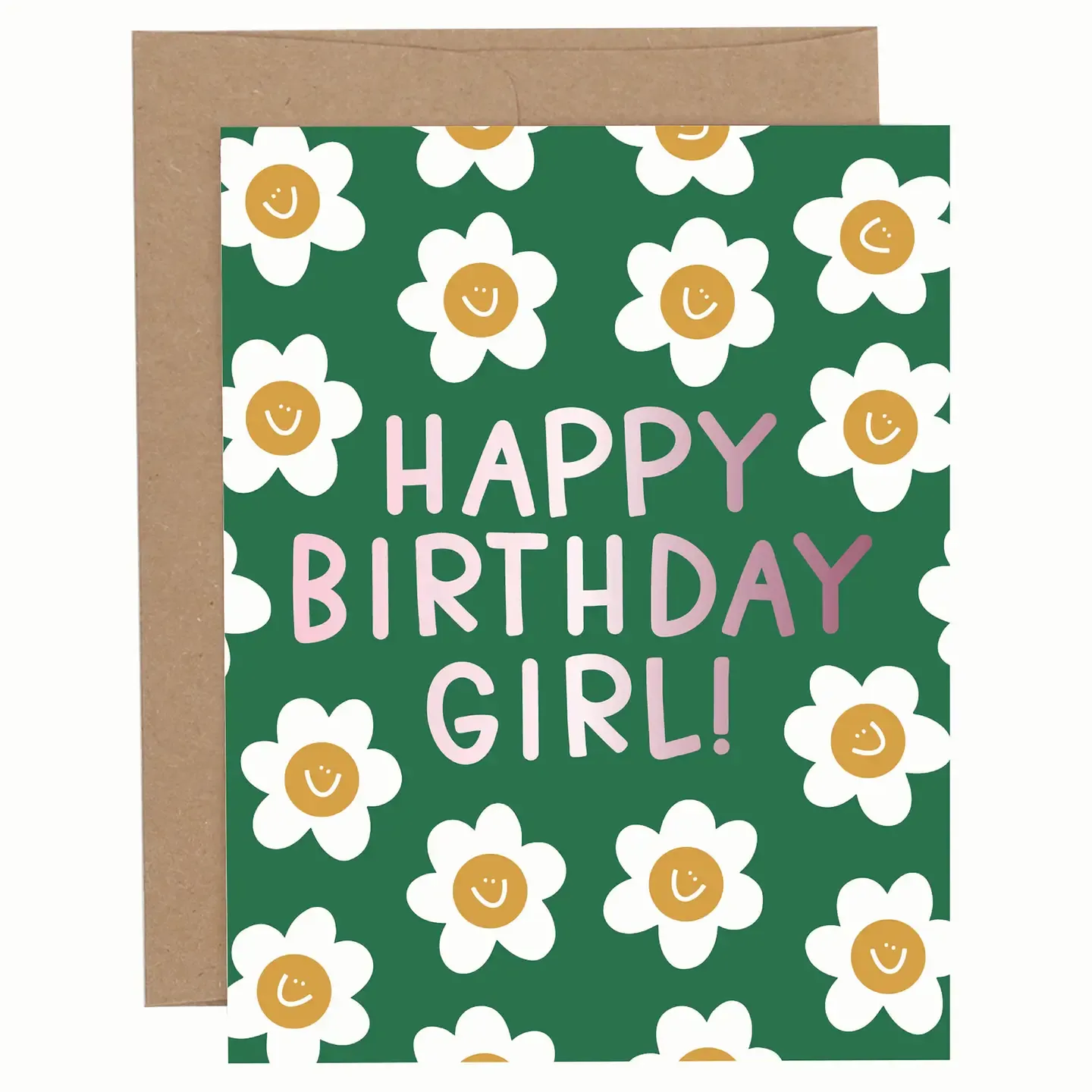 Happy Birthday Girl Floral Greeting Card