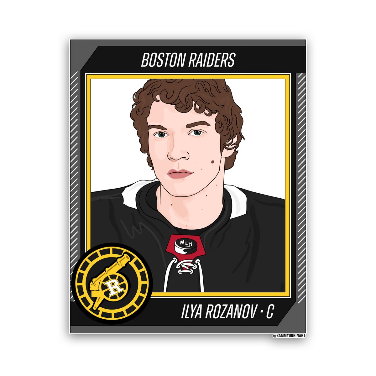 Roz Hockey Trading Card Sticker