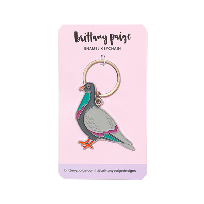 Pigeon Enamel Keychain Bag Charm