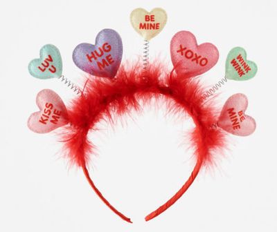 Conversation Hearts Headband, PVC, 8"