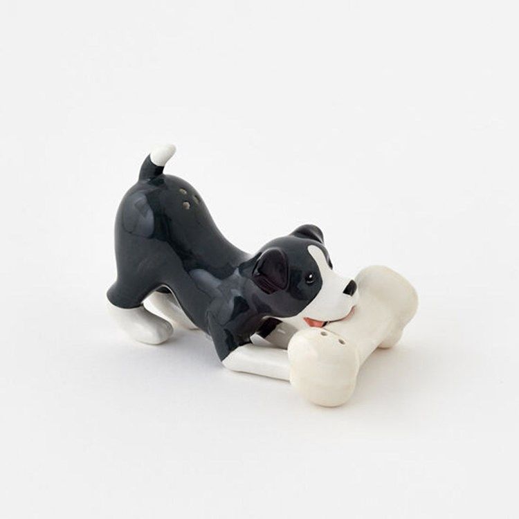 Dog and Bone Salt &amp; Pepper, Gift Box, Ceramic, 3.5