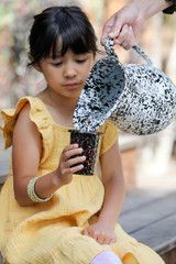 Splatter Large Pitcher Navy and Cream