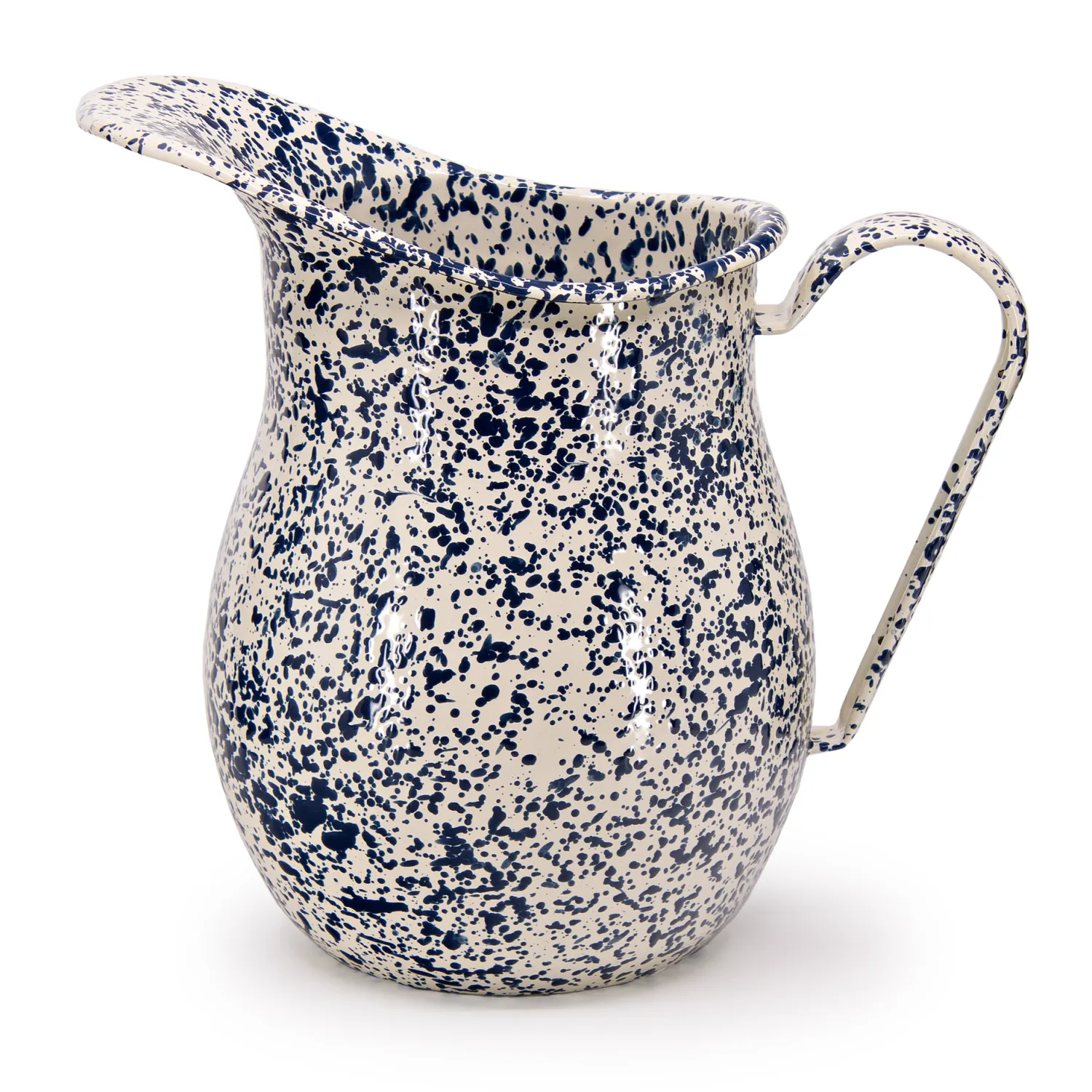 Splatter Large Pitcher Navy and Cream