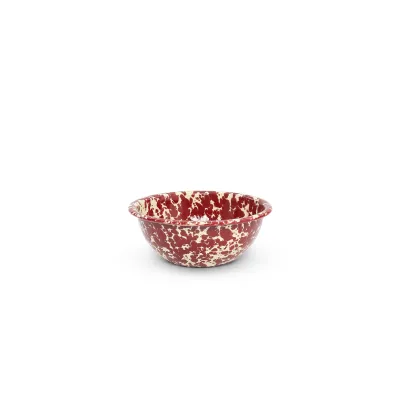 Splatter 20 oz Cereal Bowl Burgundy and Cream