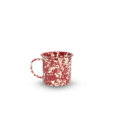 Splatter 12 oz Mug Burgundy and Cream