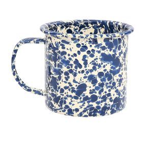 Splatter 12 oz Mug Navy and Cream