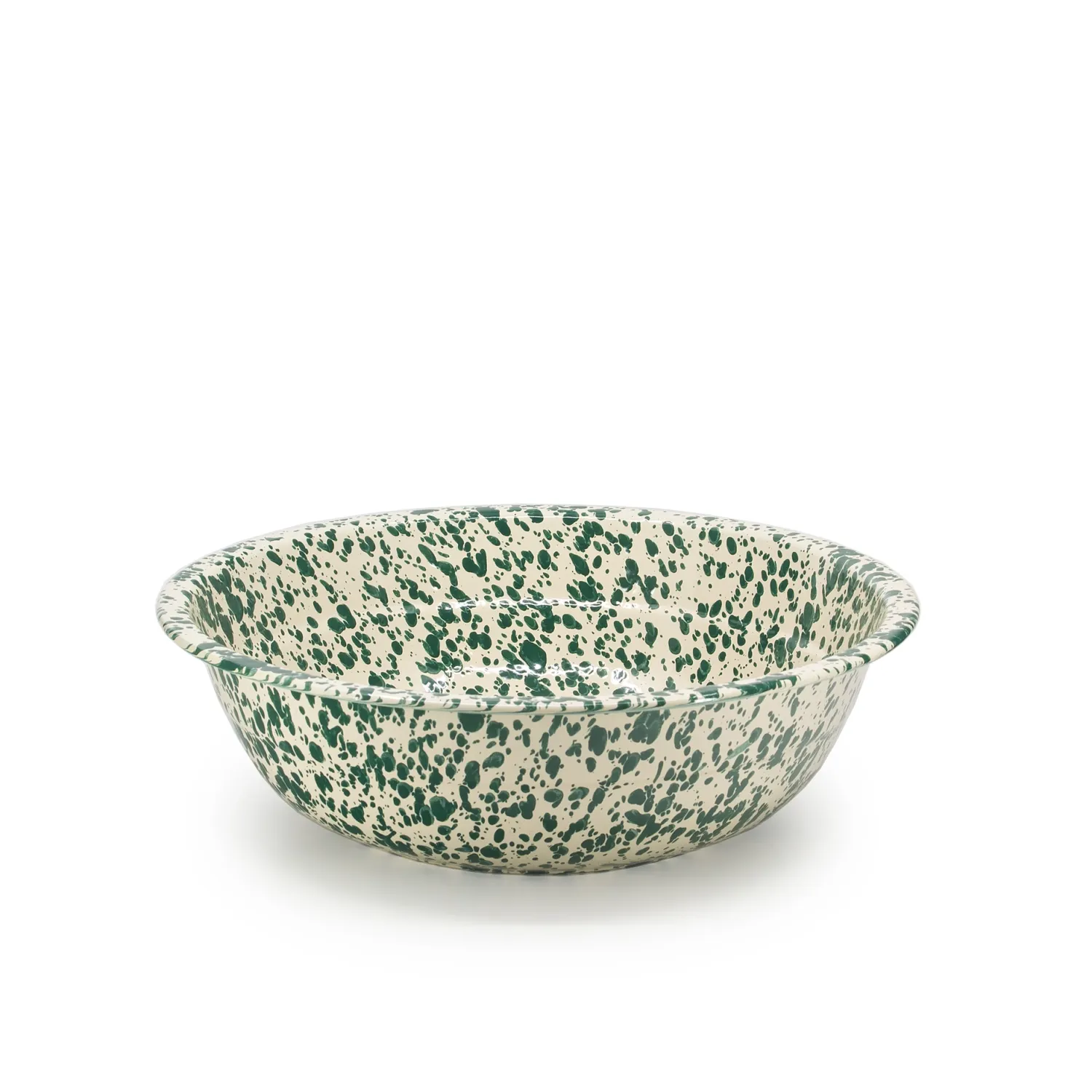 Splatter Small Basin Green and Cream