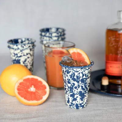 Splatter 14 oz Tumbler Navy and Cream
