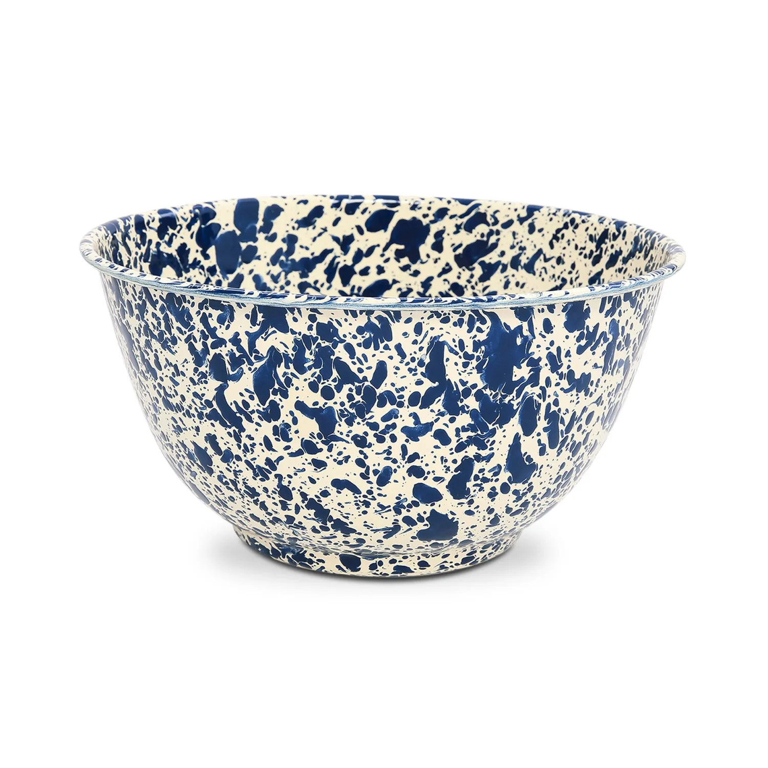 Splatter Large Salad Bowl Navy and Cream