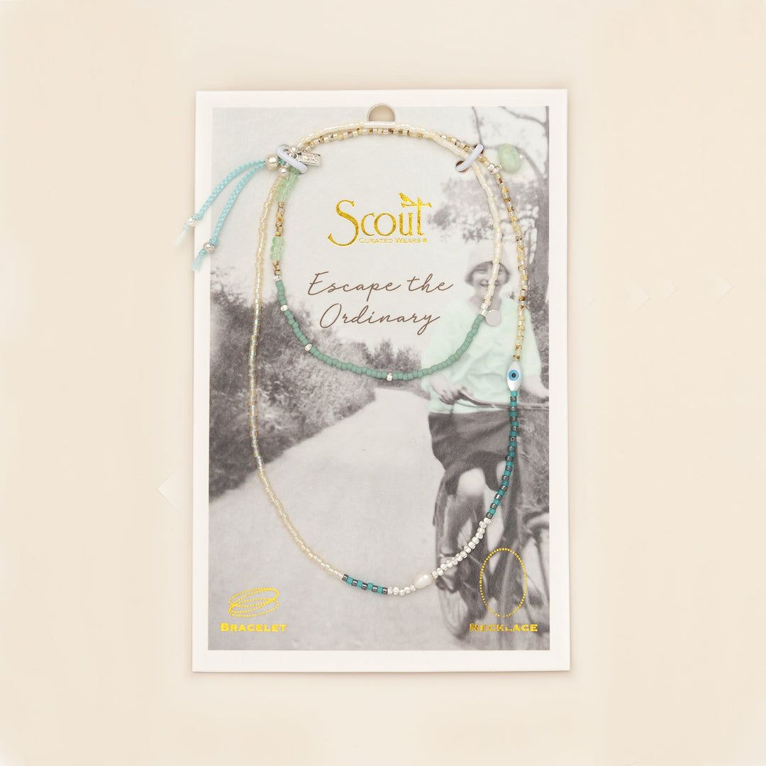 Mixed Media Wrap Courage/Amazonite/Silver