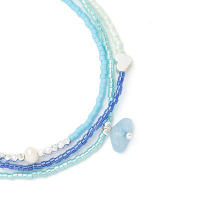 Mixed Media Wrap Hope/Aquamarine/Silver