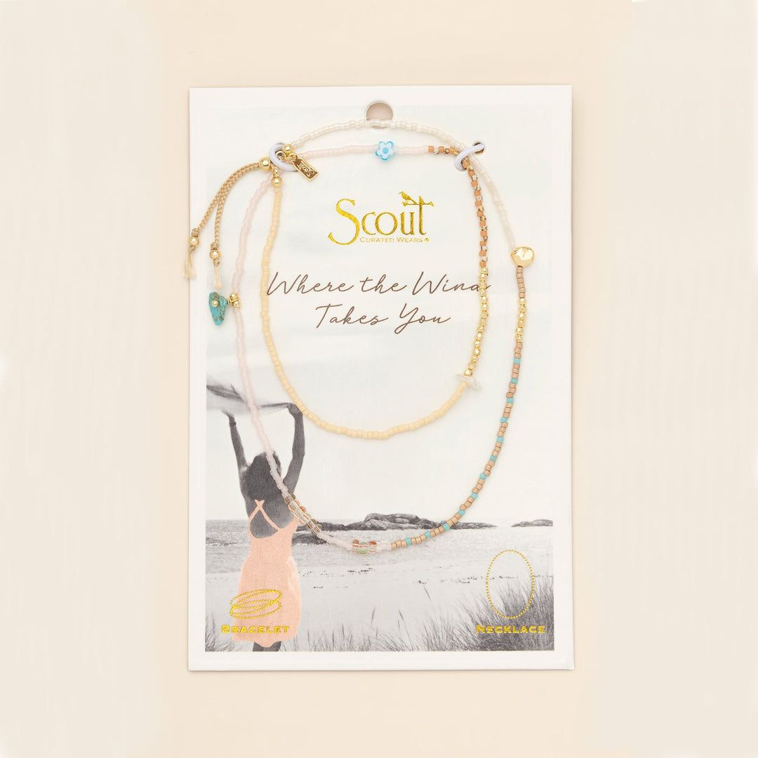 Mixed Media Wrap Tranquility/Turquoise/Gold