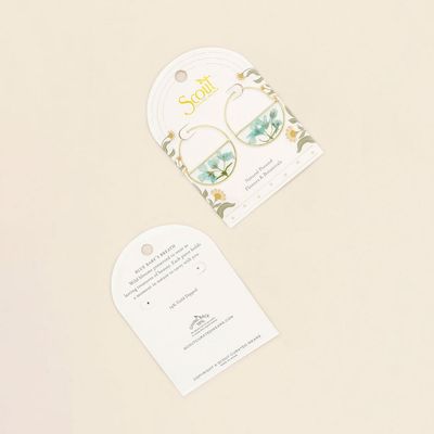 Pressed Flower Hoop Blue Baby's Breath Gold
