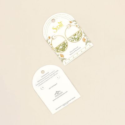 Pressed Flower Hoop Green Peppergrass Gold