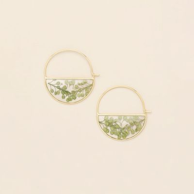 Pressed Flower Hoop Green Peppergrass/Gold