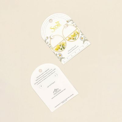 Pressed Flower Hoop Yellow Baby's Breath Gold