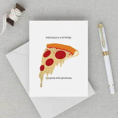 Cheesy Birthday - Fun Pizza Birthday Card