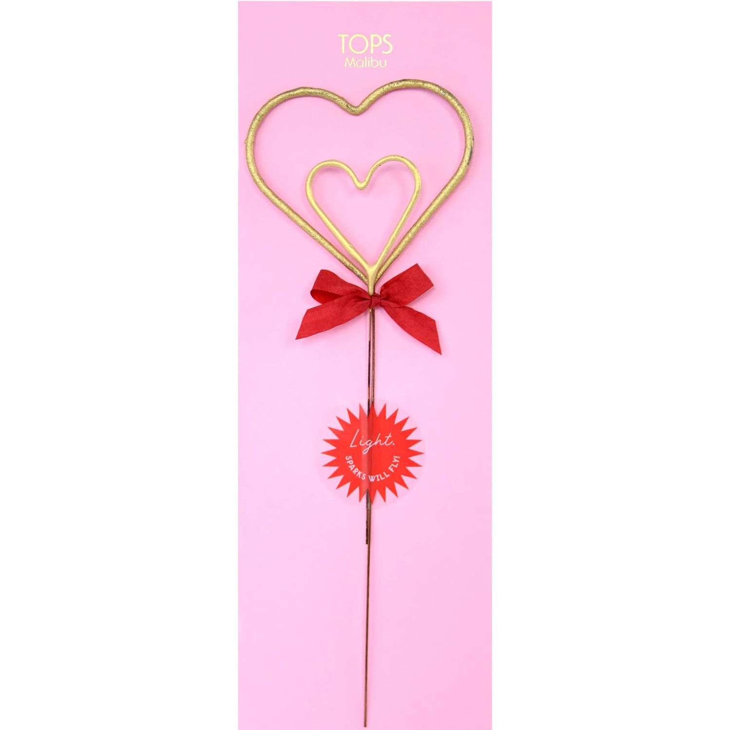 Grande 12" &amp; 8" Gold Heart Sparkler Wand - Double Heart