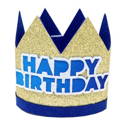 Felt Blue Birthday Crown