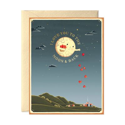 Moon and Back Love Greeting Card