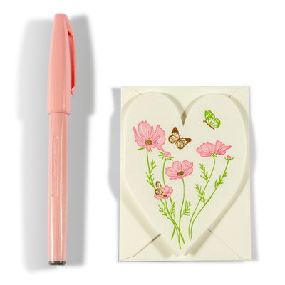Mini Letterpress Enclosure Card | Floral Butterfly
