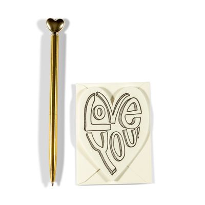 Mini Letterpress Enclosure Card | Love You!