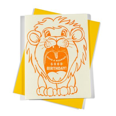 Roaring Good Birthday | Letterpress Greeting Card | Birthday