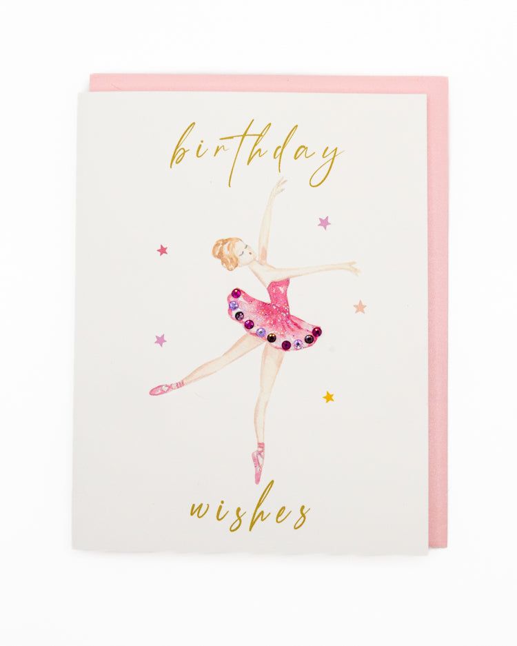 'en Pointe Wishes' Ballerina Birthday Greeting Card