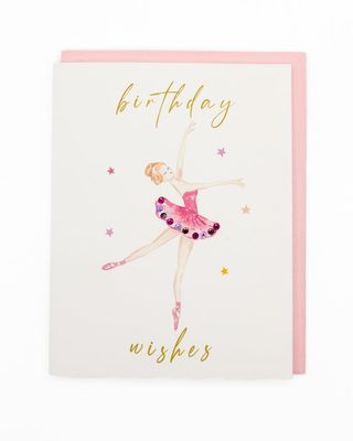 'en Pointe Wishes' Ballerina Birthday Greeting Card