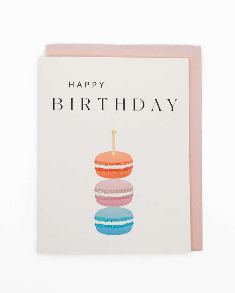 'le Macaron Trifecta' Birthday Greeting Card