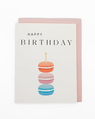 'le Macaron Trifecta' Birthday Greeting Card