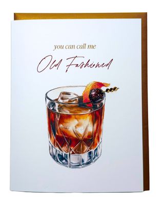 "Old Fashioned" Cocktail Birthday Greeting Card