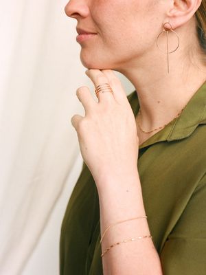 Aerlume Quad Hammered Ring Sterling Silver