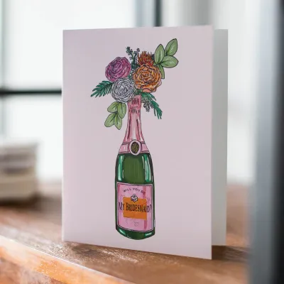Champagne Bridesmaid Greeting Card